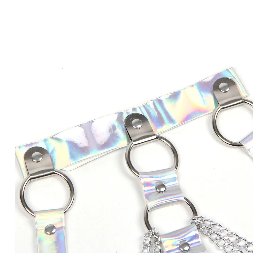 SUBBLIME - 953737 IMBRACATURA PETTORALE CON ANELLI E CATENE ARGENTO TAGLIA UNICA